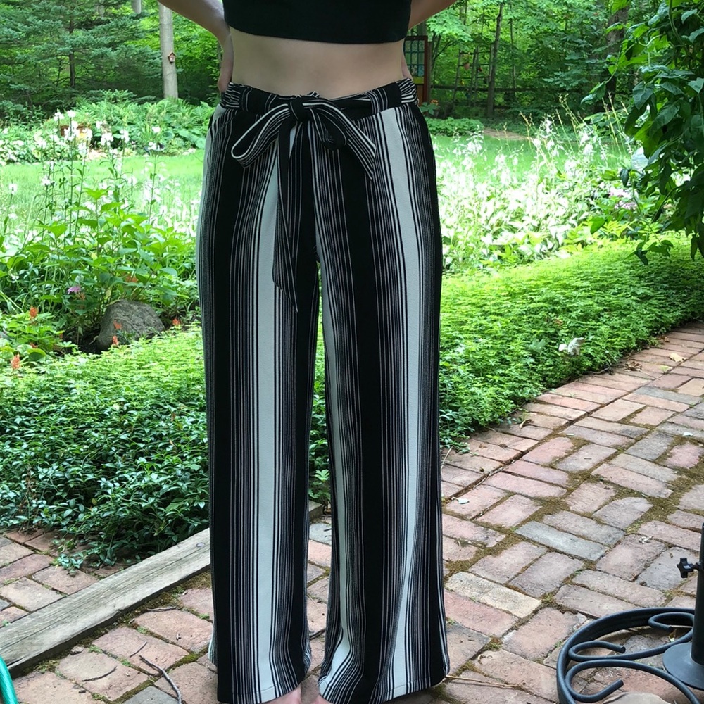 Striped flowy pants
